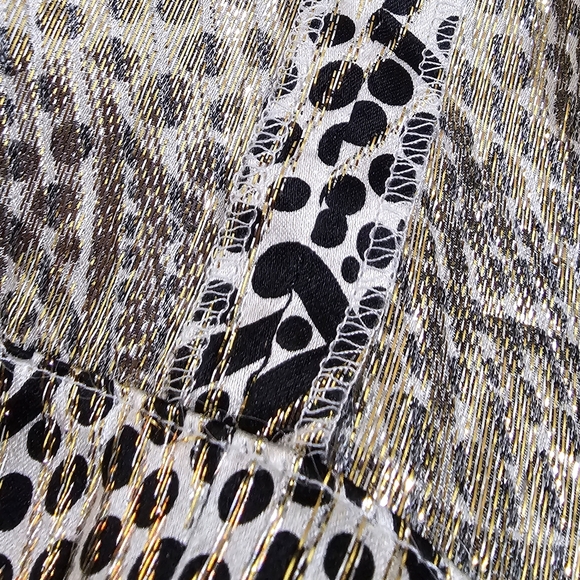 Tory Burch Silk Blend Gold Metallic Beaded Straps Sheath Dress - Picture 11 of 11